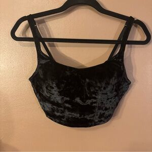 Victoria's Secret Wireless Lightly Lined Corset Cropped Cami Bra Top Velvet Sm